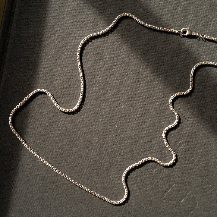 Silver 2.5mm Box Chain Necklace - Consider the Wldflwrs