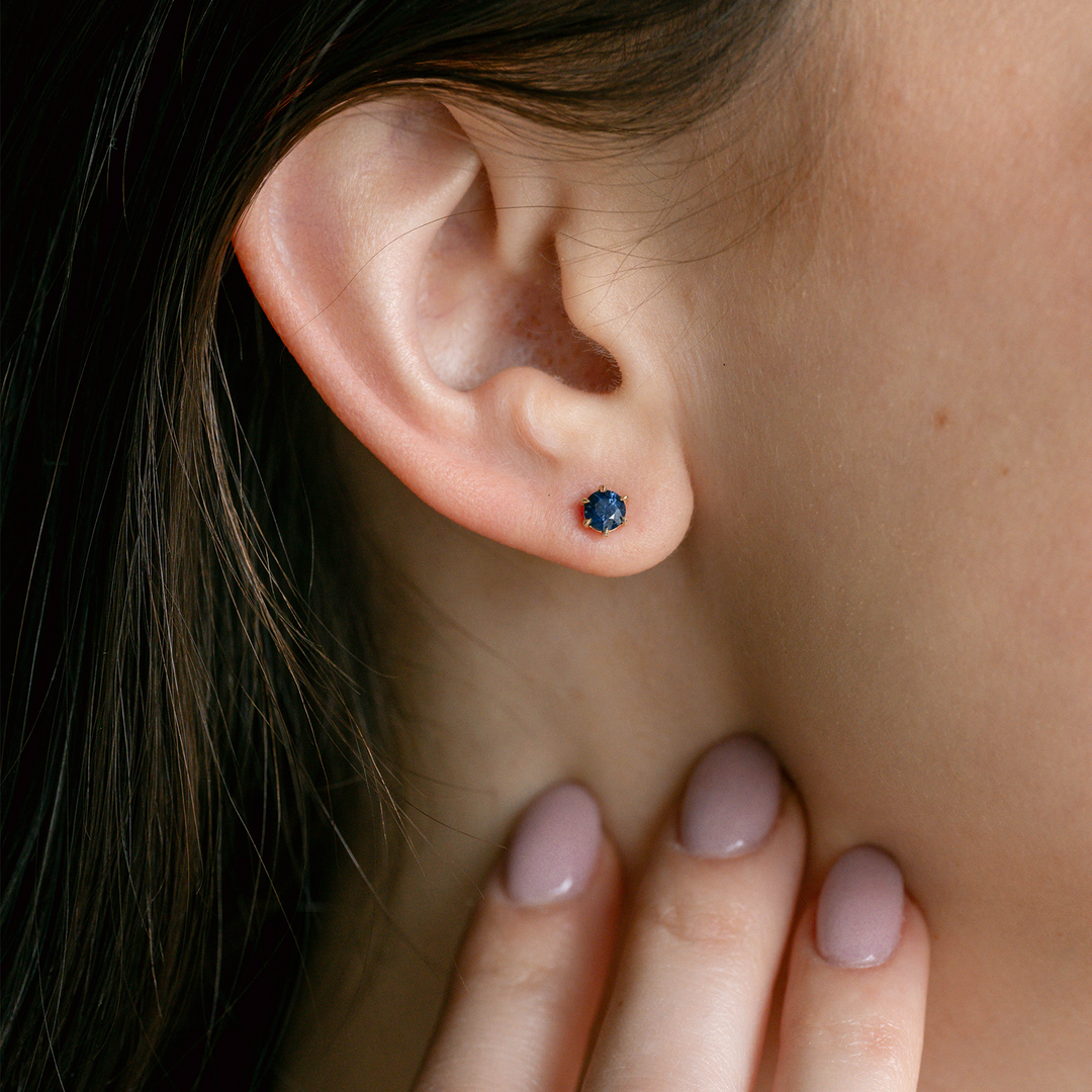 6 Prong Sapphire Stud Earrings - Consider the Wldflwrs