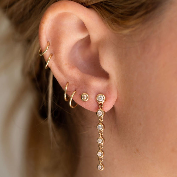 Bubble Bezel Diamond Waterfall Earrings - Consider the Wldflwrs