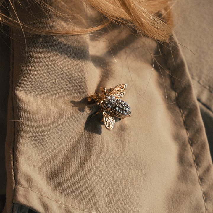 Diamond Bee Brooch - Consider the Wldflwrs