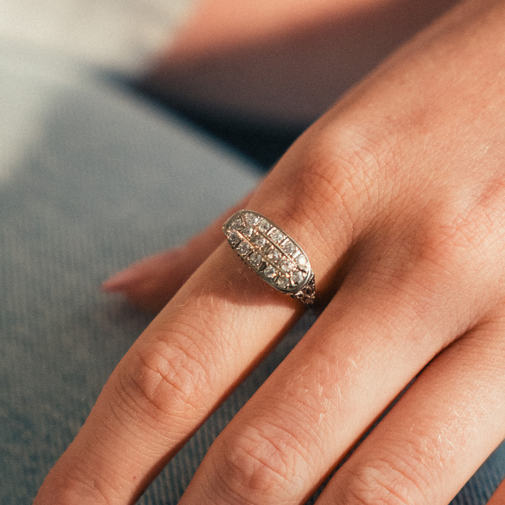 Vintage Cut East-to-West Oval Statement Ring - Consider the Wldflwrs