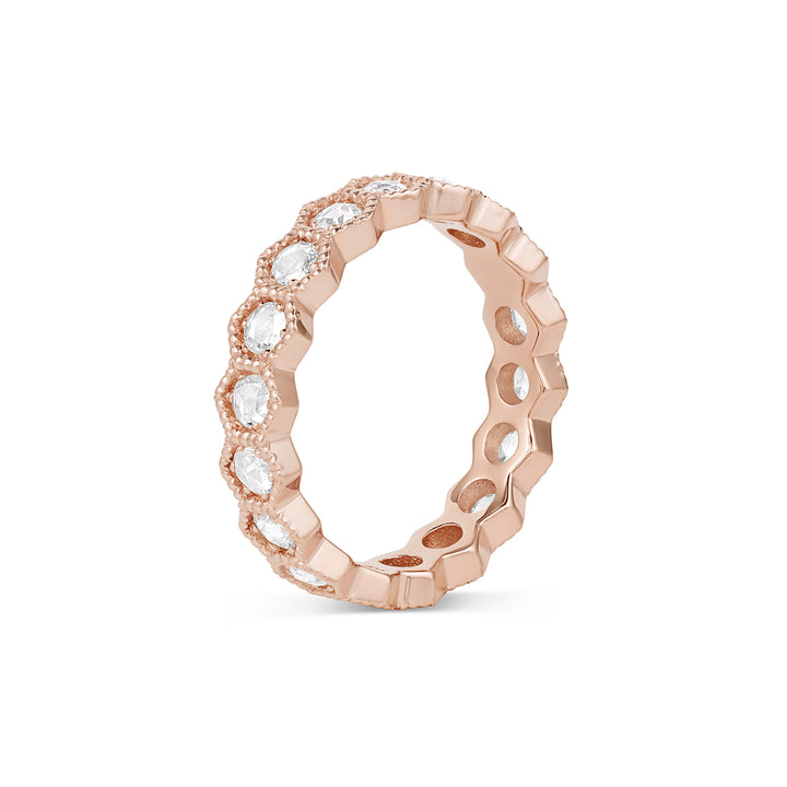 Rose Cut Diamond Hexagon Ring