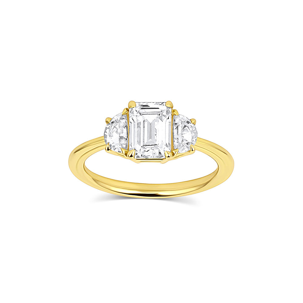 Varsha Engagement Ring (Lab Grown Side Diamonds) - Consider the Wldflwrs