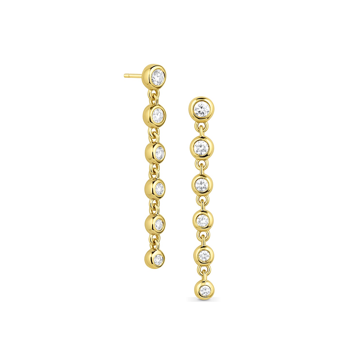 Bubble Bezel Diamond Waterfall Earrings - Consider the Wldflwrs