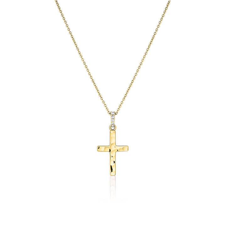 Large Hammered Cross Heritage Necklace - Consider the Wldflwrs