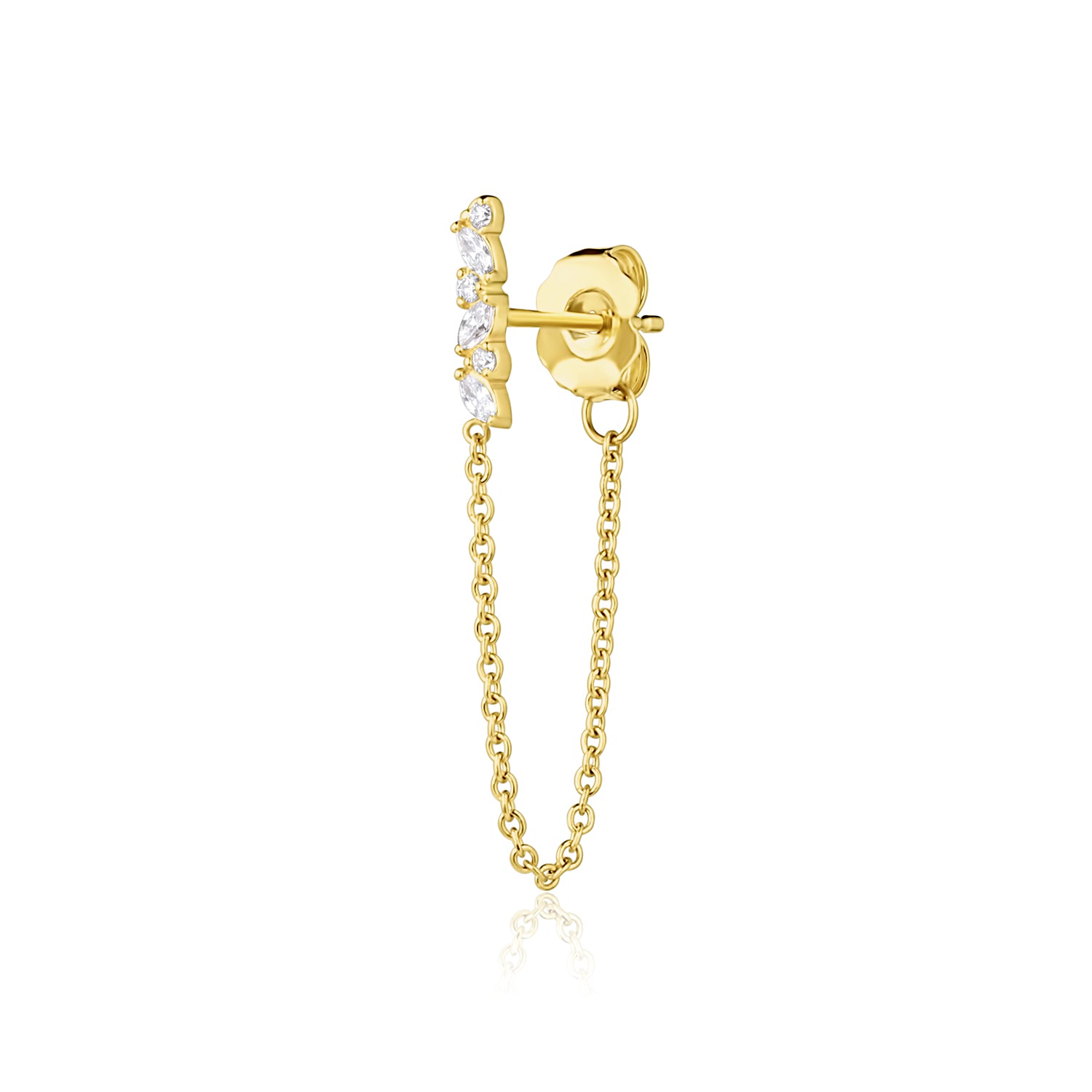 Petite Cluster Chain Stud Earring - Consider the Wldflwrs