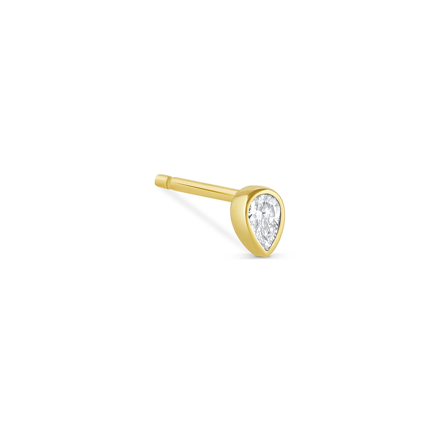 Pear Diamond Bezel Stud Earrings - Consider the Wldflwrs