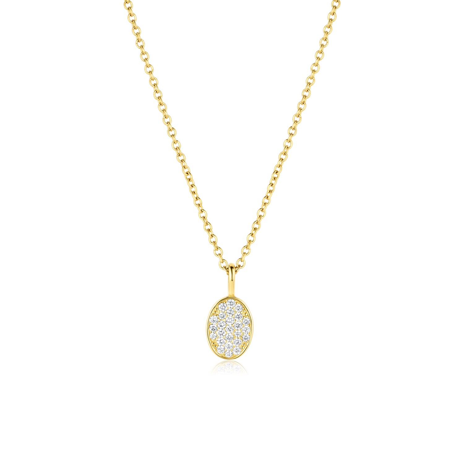 Small Pavé Oval Heritage Necklace - Consider the Wldflwrs