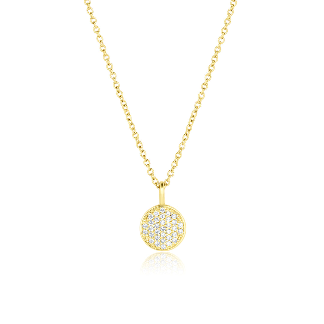 Small Pavé Round Heritage Necklace - Consider the Wldflwrs