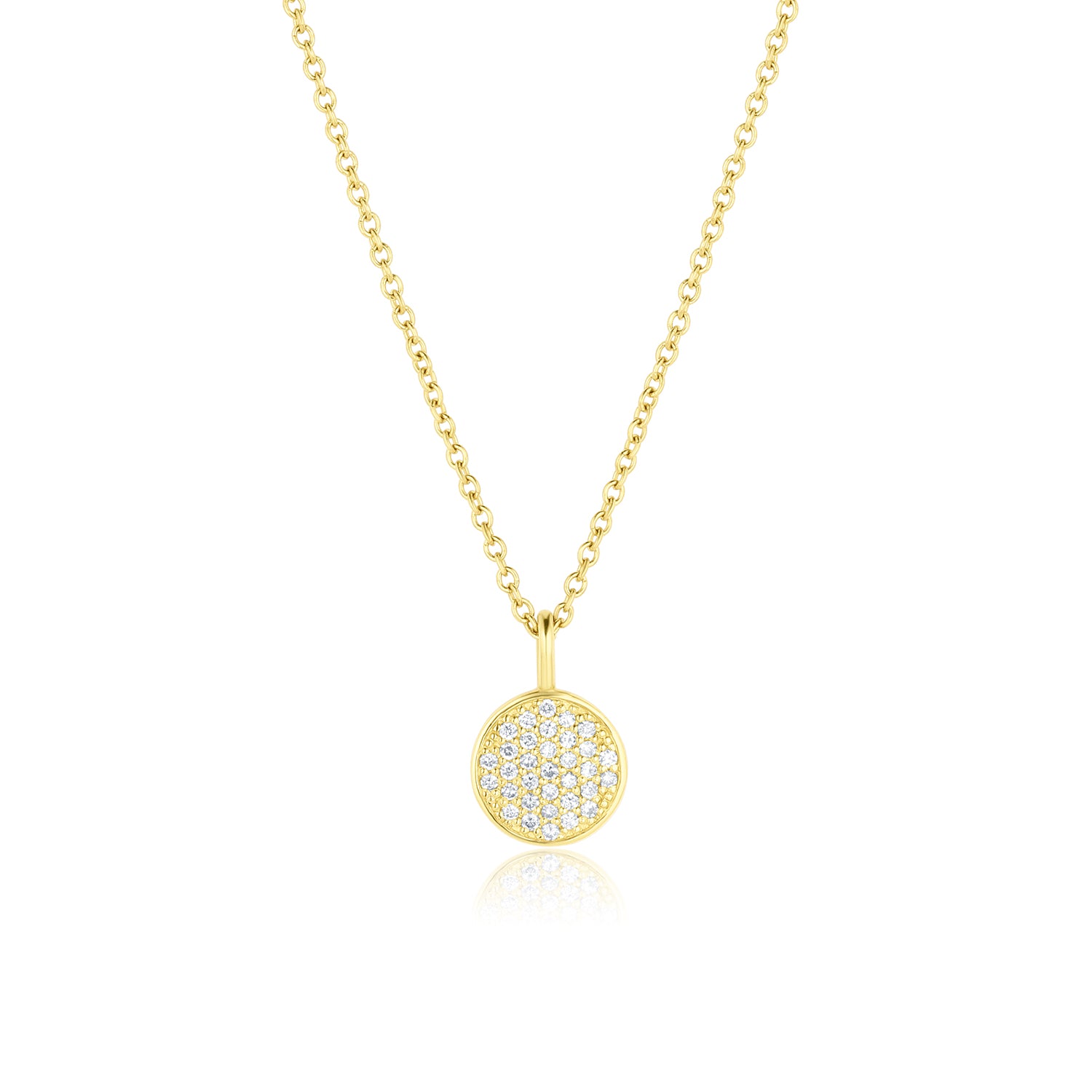 Small Pavé Round Heritage Necklace - Consider the Wldflwrs