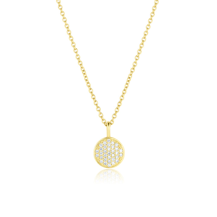 Small Pavé Round Heritage Necklace - Consider the Wldflwrs