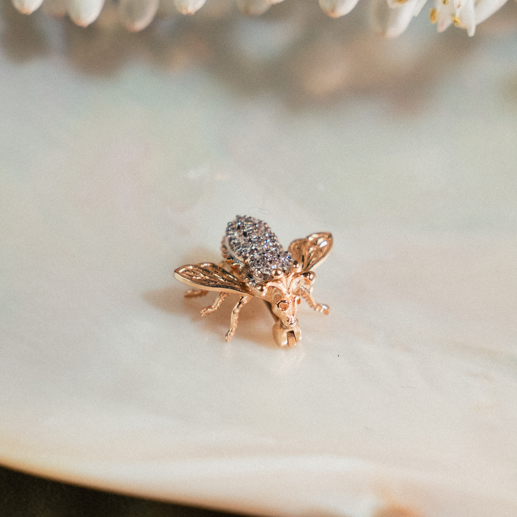 Diamond Bee Brooch - Consider the Wldflwrs