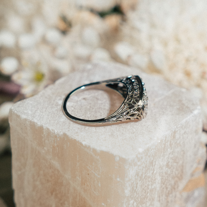 Vintage Cut East-to-West Oval Statement Ring - Consider the Wldflwrs