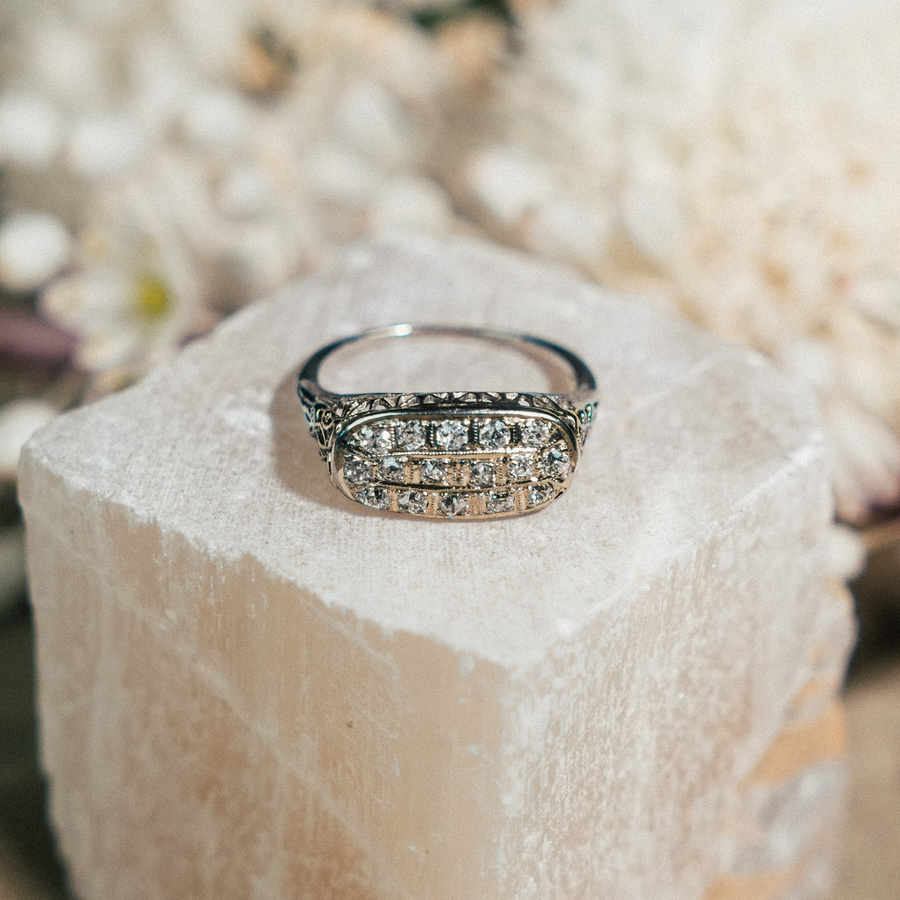 Vintage Cut East-to-West Oval Statement Ring - Consider the Wldflwrs