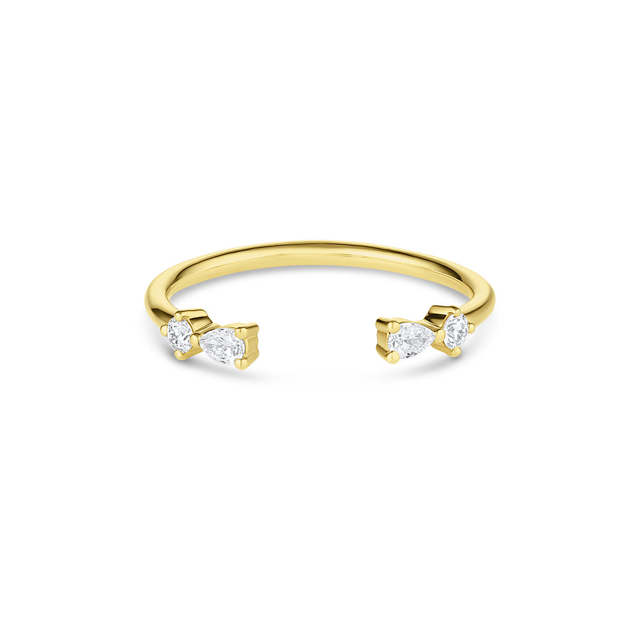 Pear Blossom Cuff Diamond Ring (Lab Grown) - Consider the Wldflwrs