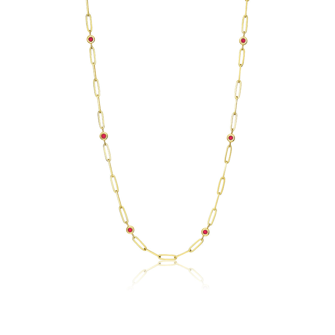 Forget Me Not Ruby Bezel Necklace - Consider the Wldflwrs