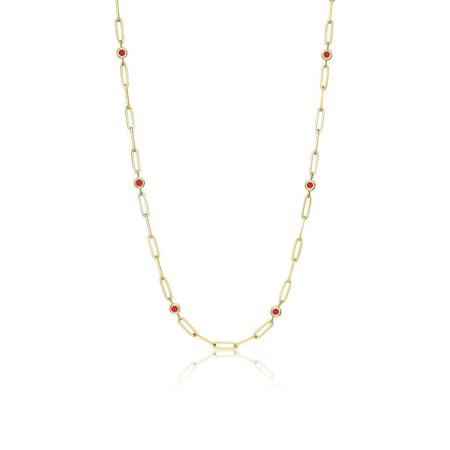 Forget Me Not Ruby Bezel Necklace - Consider the Wldflwrs