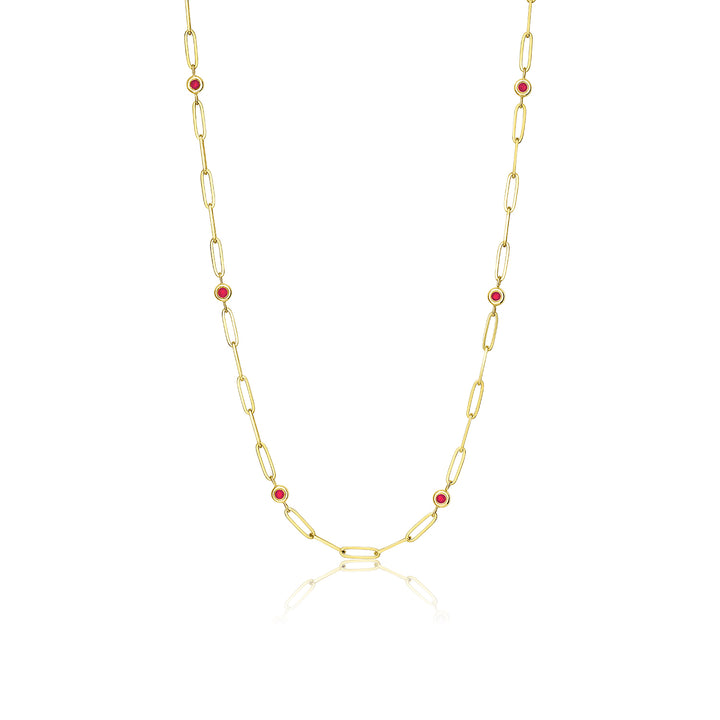 Forget Me Not Ruby Bezel Necklace - Consider the Wldflwrs