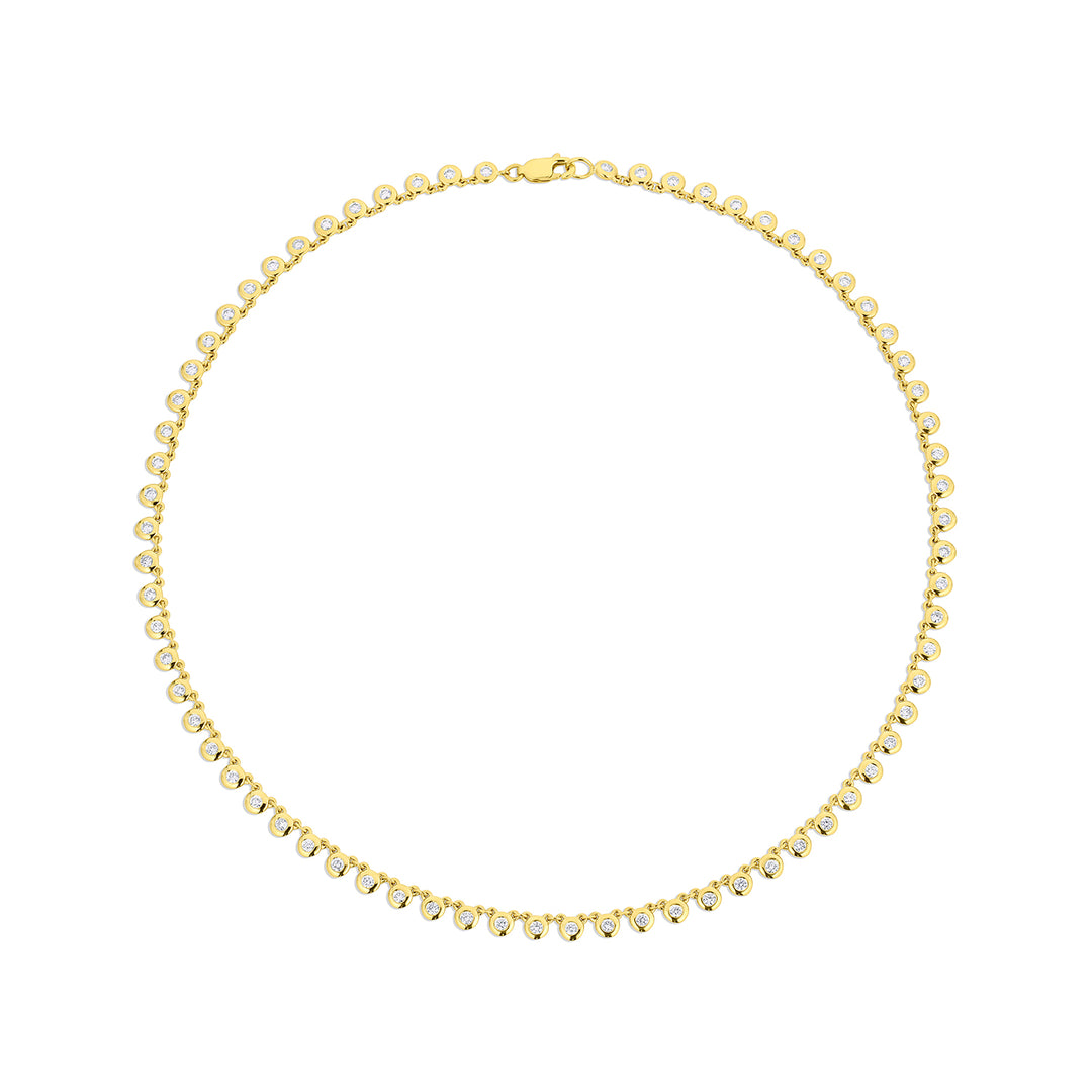 Bezel Diamond Tennis Necklace - Consider the Wldflwrs