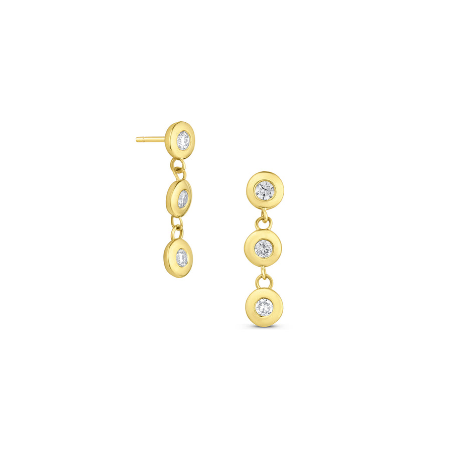 Birthstone Bezel Three Drop Earrings - Consider the Wldflwrs