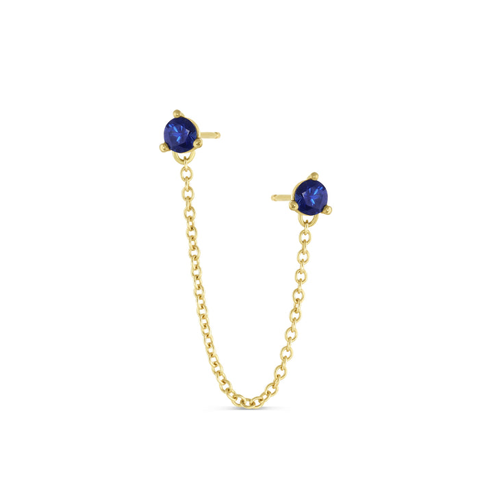 Double Birthstone Chain Earring