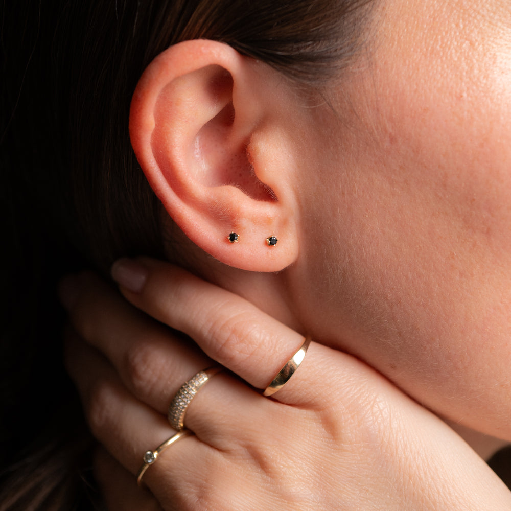 Micro Black Diamond Stud Earring - Consider the Wldflwrs