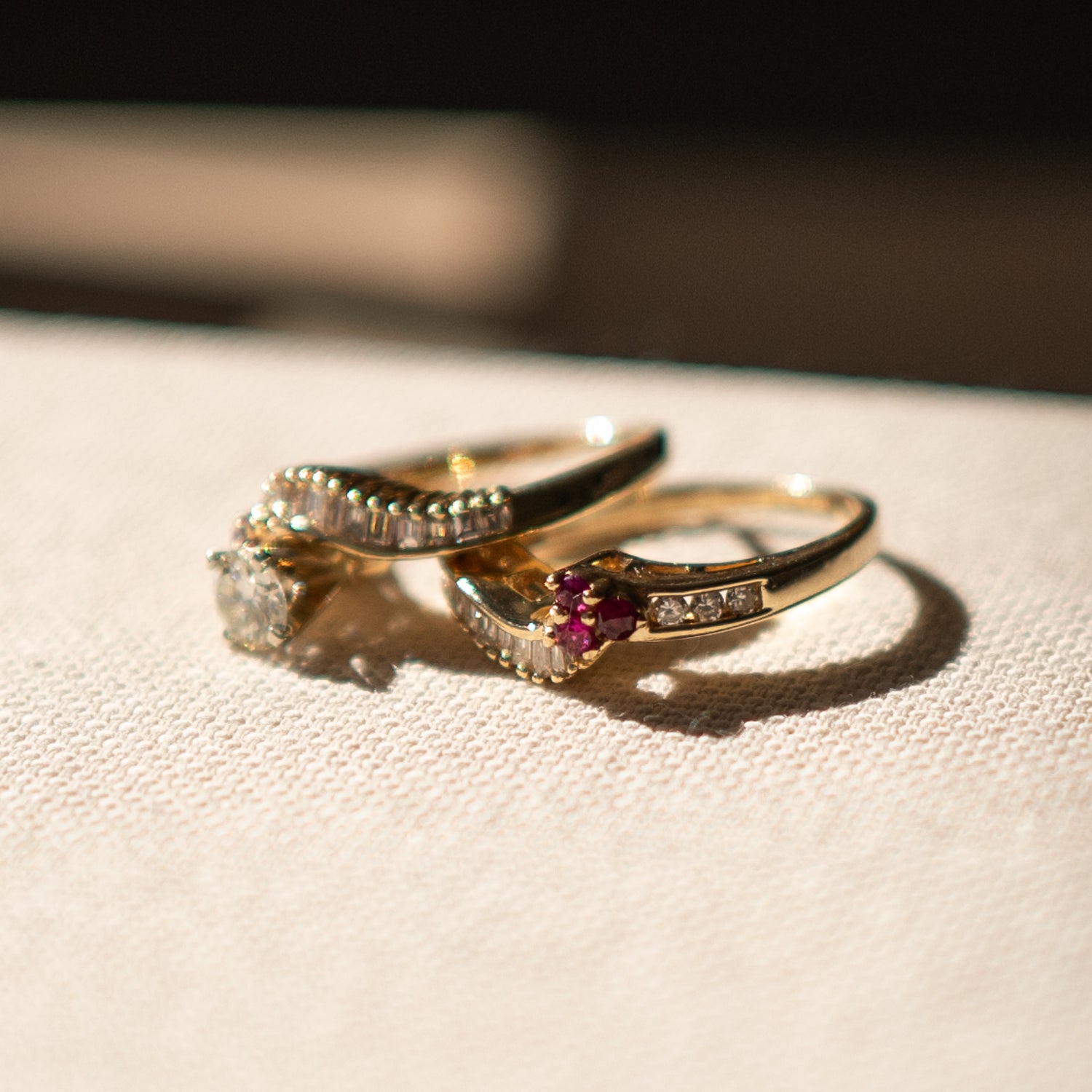 Diamond and Ruby Engagement Set - Consider the Wldflwrs