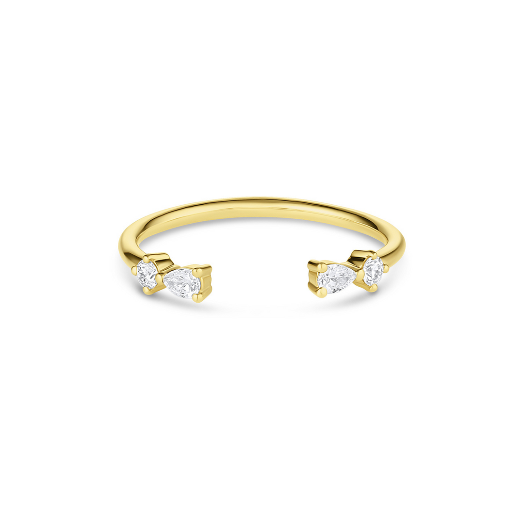Pear Blossom Cuff Diamond Ring (Earth Mined) - Consider the Wldflwrs
