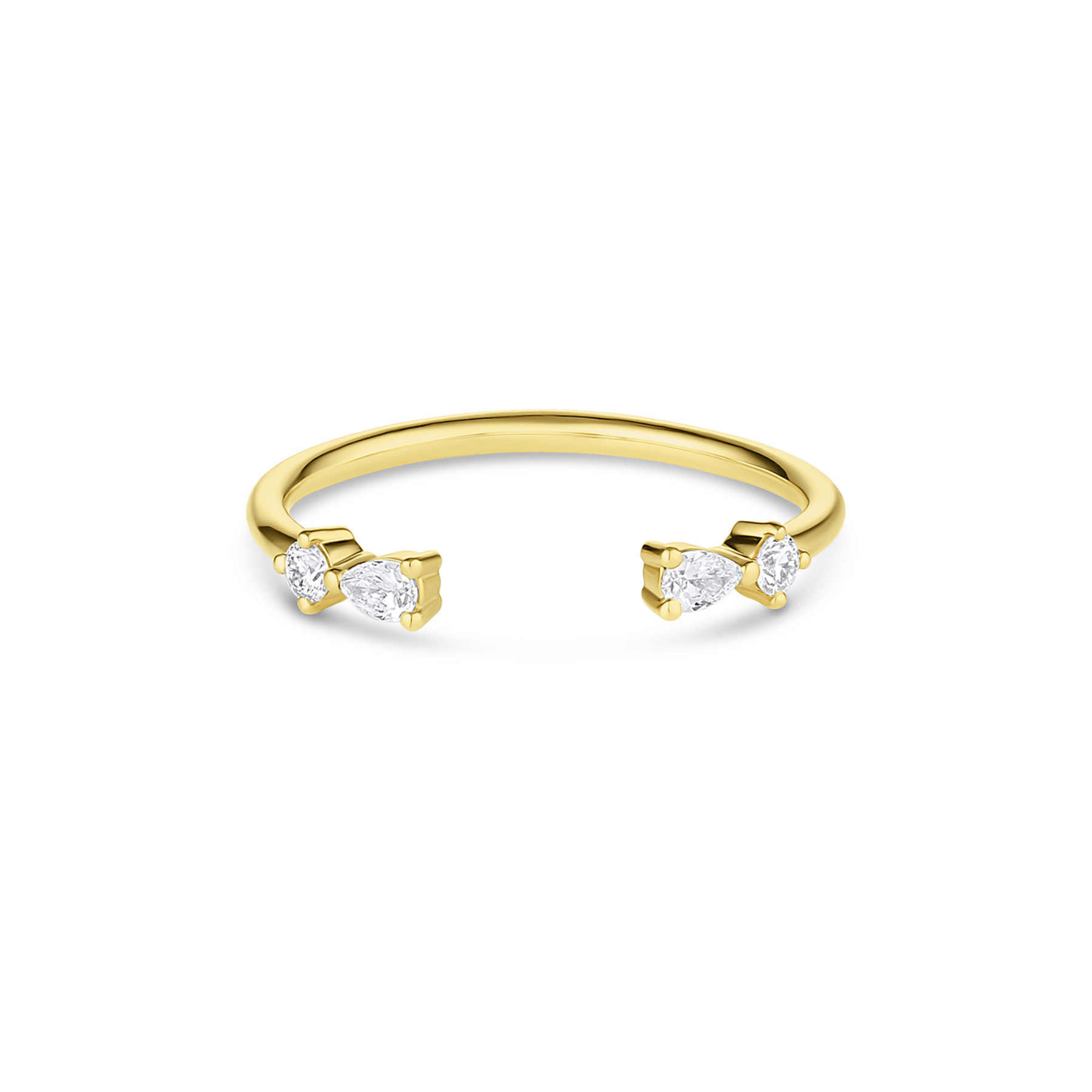 Pear Blossom Cuff Diamond Ring (Earth Mined) - Consider the Wldflwrs