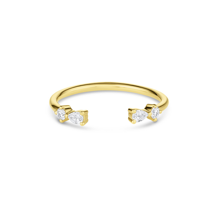 Pear Blossom Cuff Diamond Ring (Earth Mined) - Consider the Wldflwrs