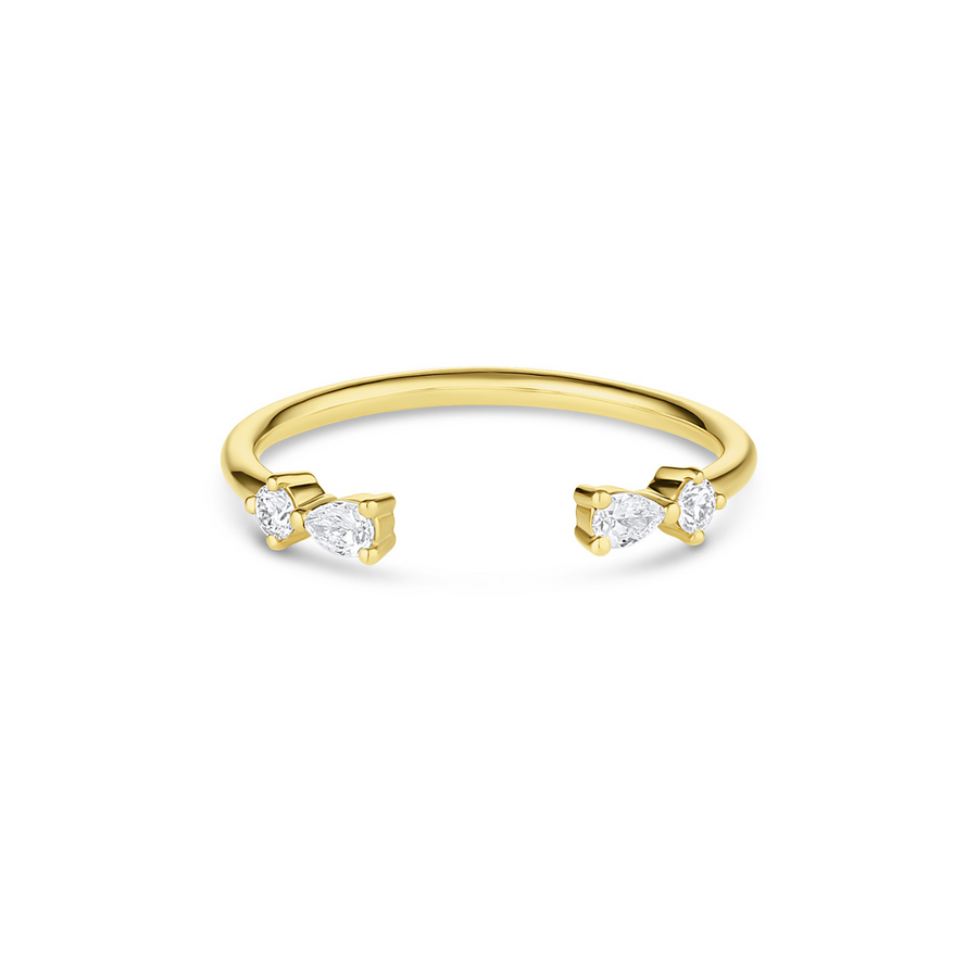 Pear Blossom Cuff Diamond Ring (Earth Mined) - Consider the Wldflwrs