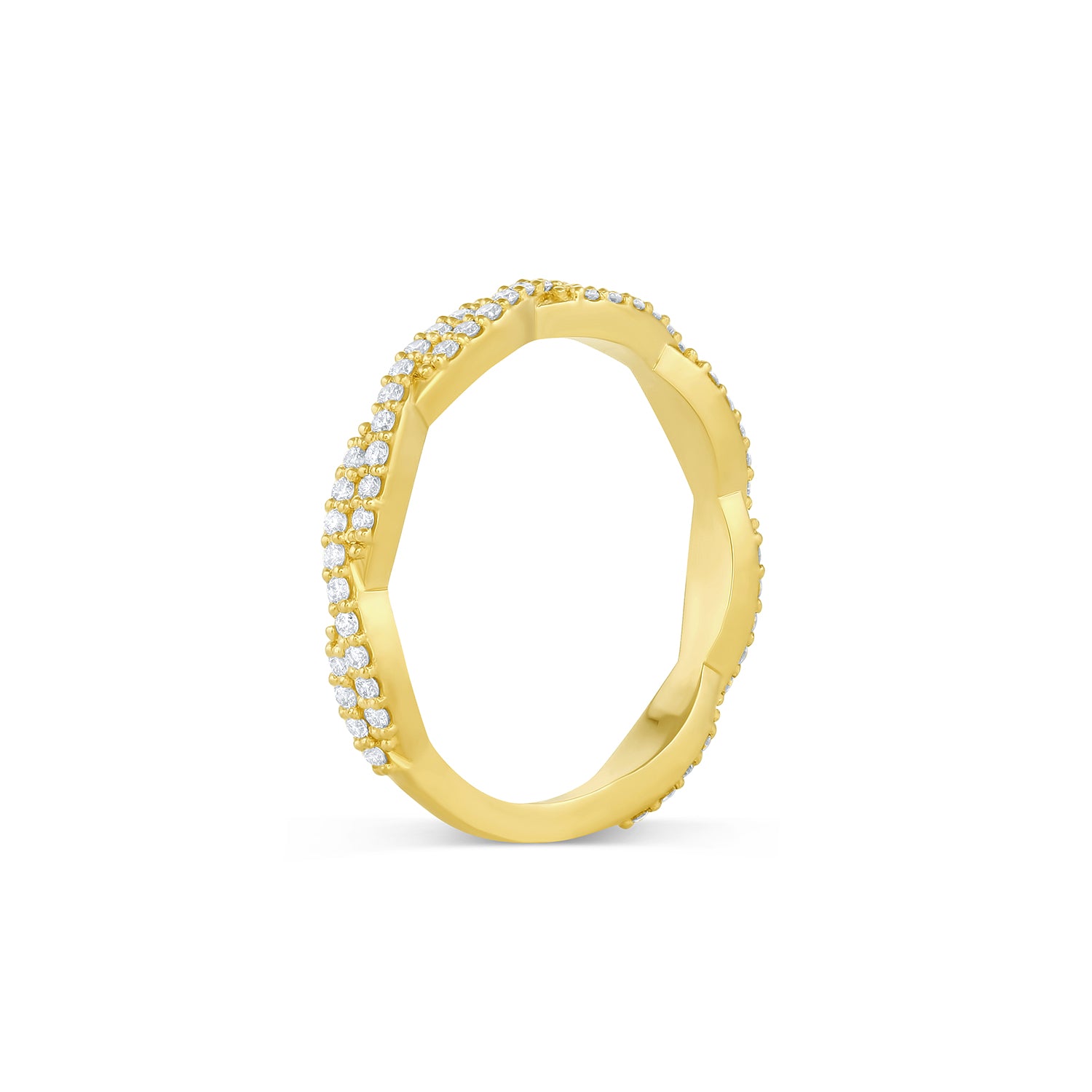Yellow Gold Letter Single Micro Pave Diamond Bracelet (Diamond Initial Fashion Bracelet Z (14K) (6+1))