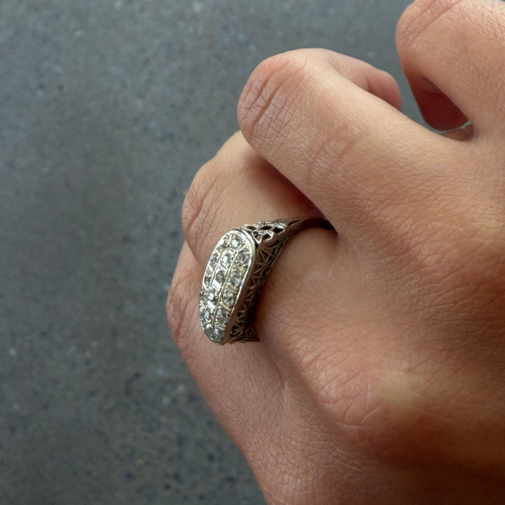 Vintage Cut East-to-West Oval Statement Ring - Consider the Wldflwrs