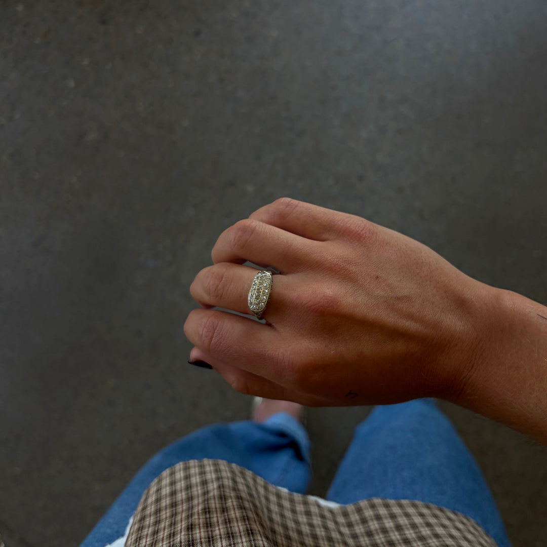 Vintage Cut East-to-West Oval Statement Ring - Consider the Wldflwrs