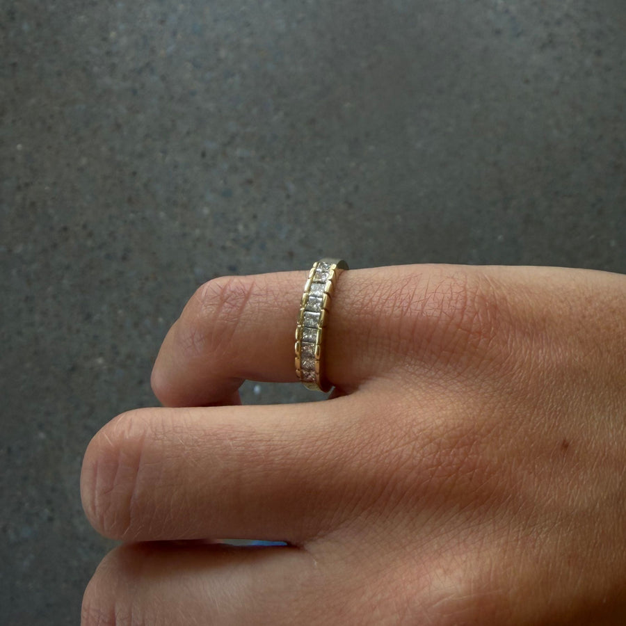 Platinum Baguette Cut Channel Eternity Band - Consider the Wldflwrs