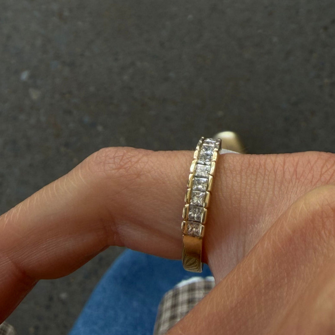 Platinum Baguette Cut Channel Eternity Band - Consider the Wldflwrs