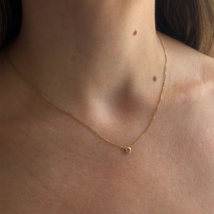 Birthstone Bezel Necklace