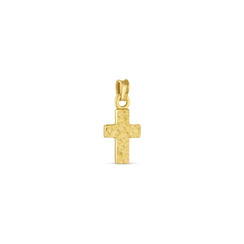 Small Hammered Cross Heritage Charm