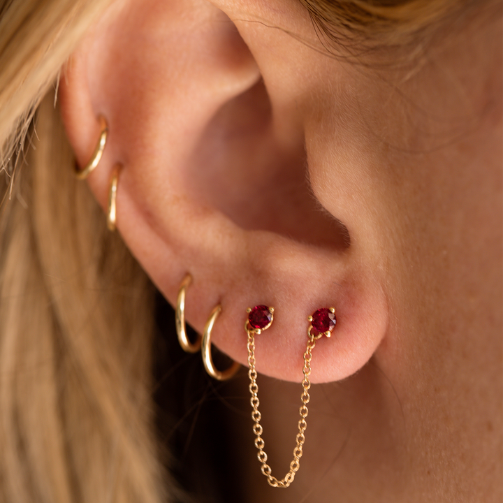 Double Birthstone Chain Earring - Consider the Wldflwrs