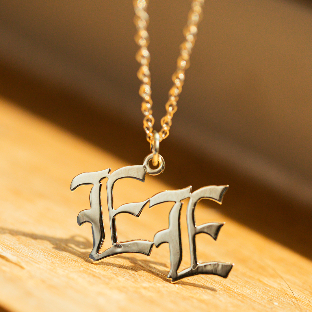 Old English Initial Necklace - Consider the Wldflwrs