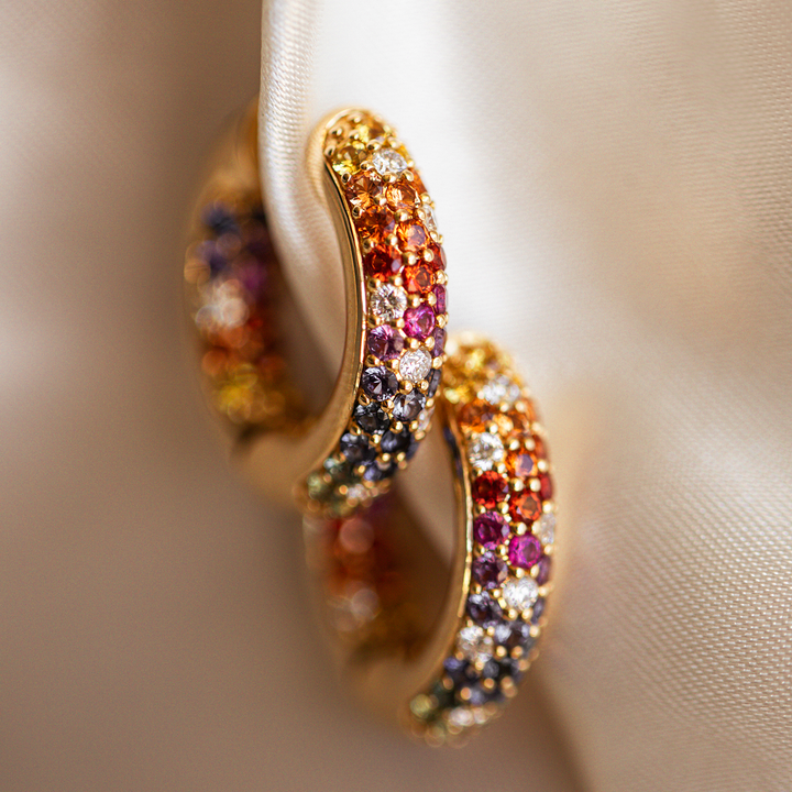 Rainbow Hoop Earrings - Consider the Wldflwrs