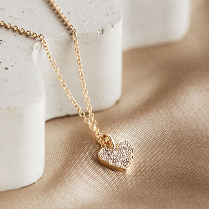 Small Pavé Heart Heritage Necklace - Consider the Wldflwrs