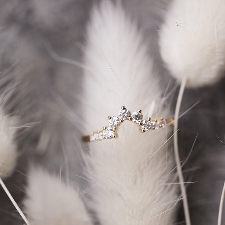 Emu Curved Diamond Ring (Lab Grown) - Consider the Wldflwrs