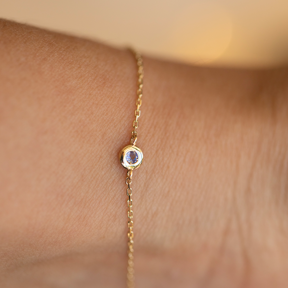 Birthstone Bezel Bracelet - Consider the Wldflwrs