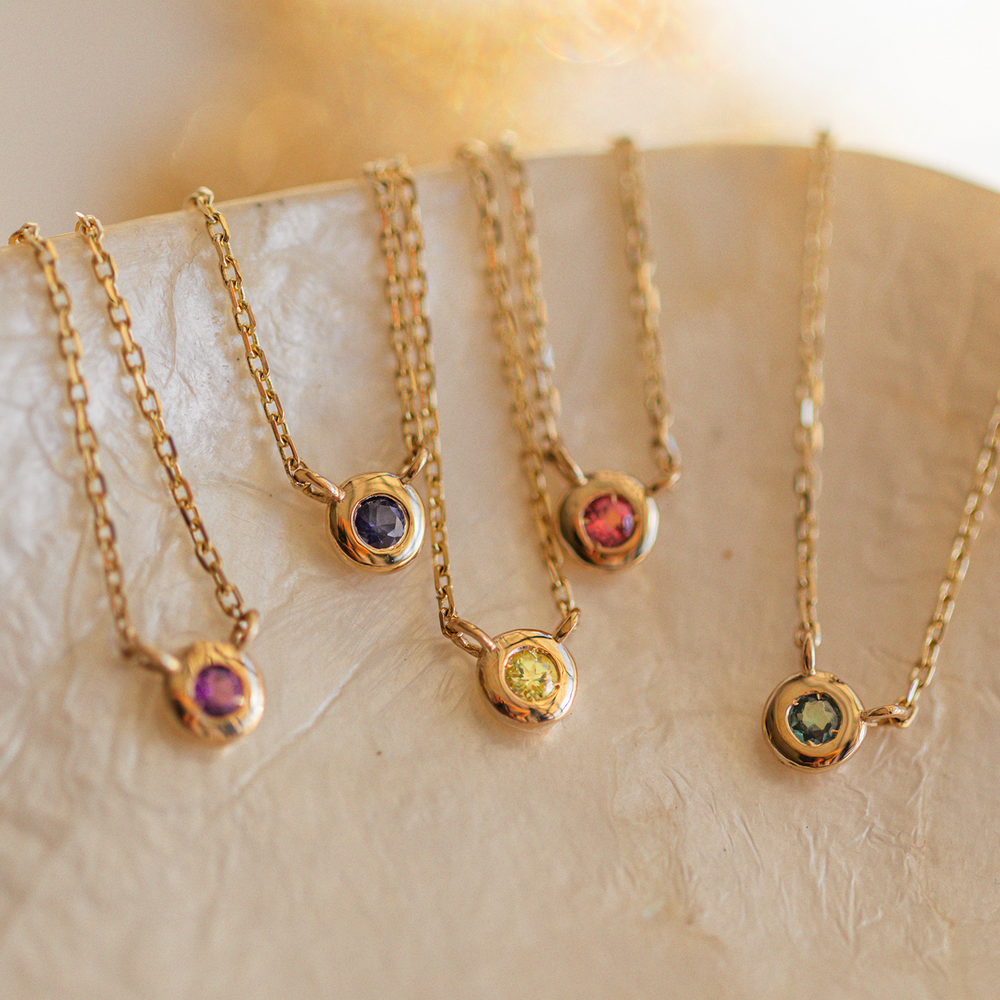 Birthstone Bezel Necklace - Consider the Wldflwrs