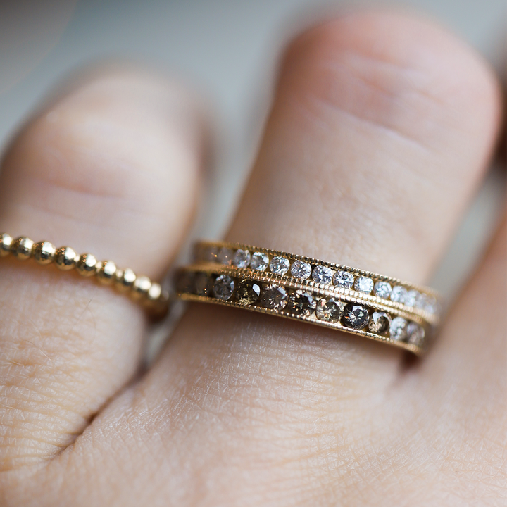 Gray Diamond Pea Pod Eternity Ring - Consider the Wldflwrs