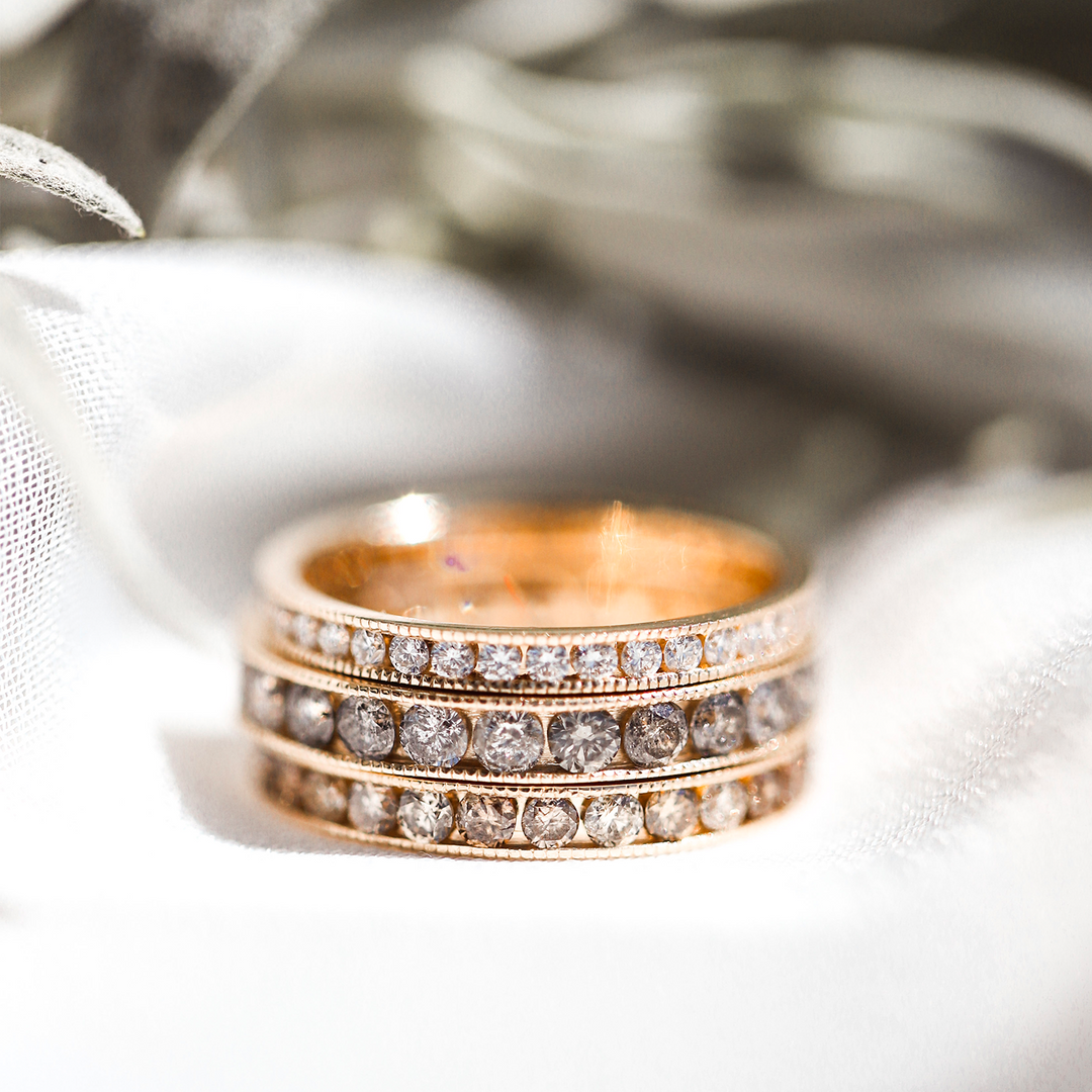 Champagne Diamond Pea Pod Eternity Ring - Consider the Wldflwrs