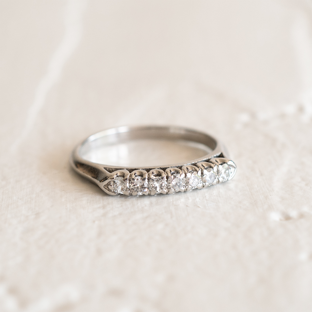 Tapered Platinum Diamond Band - Consider the Wldflwrs