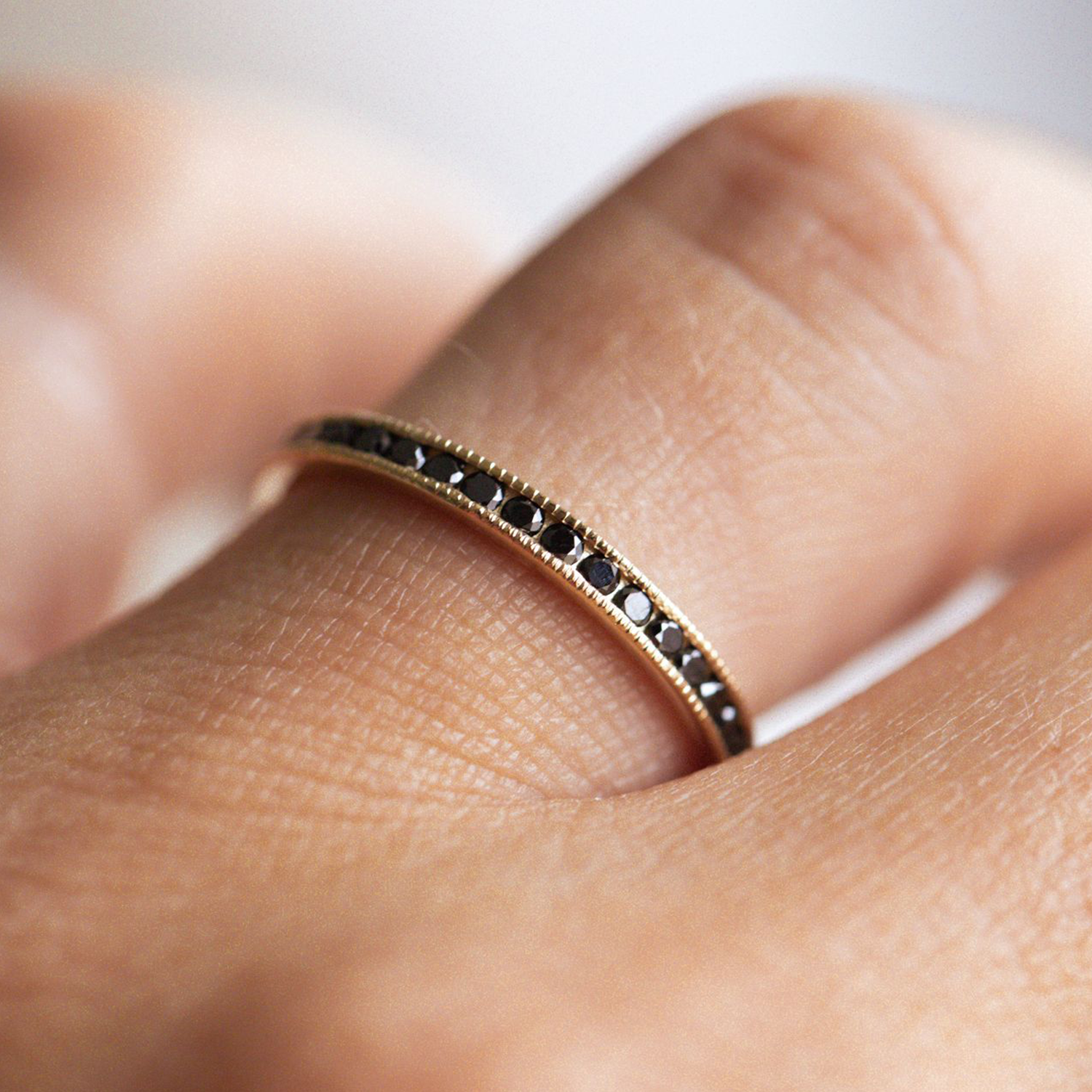 Black Diamond Pea Pod Eternity Ring - Consider the Wldflwrs