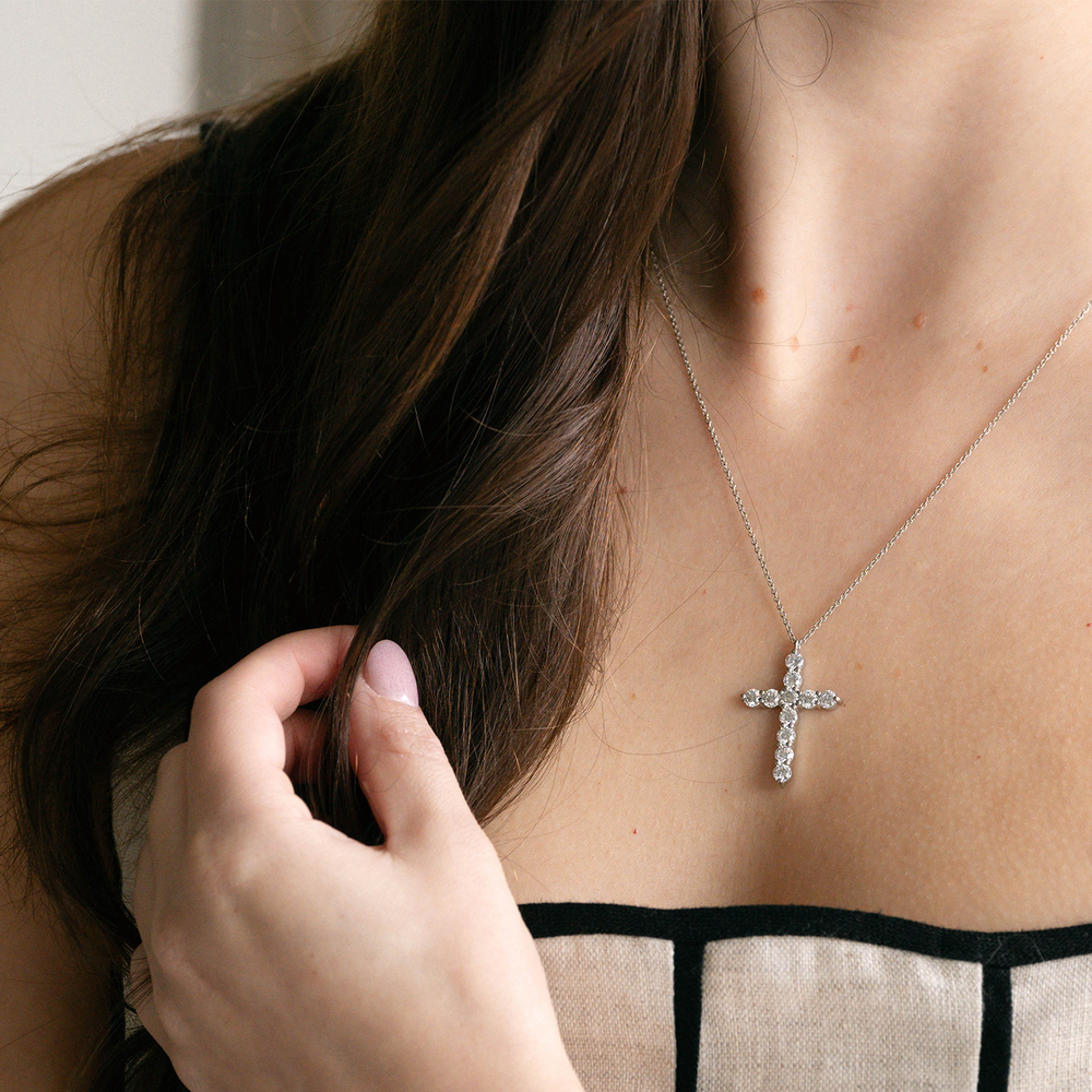 Diamond Cross Necklace - Consider the Wldflwrs